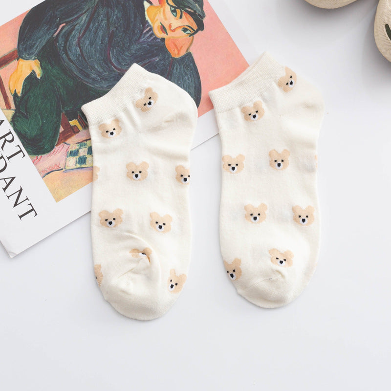Female Cotton Bear Socks