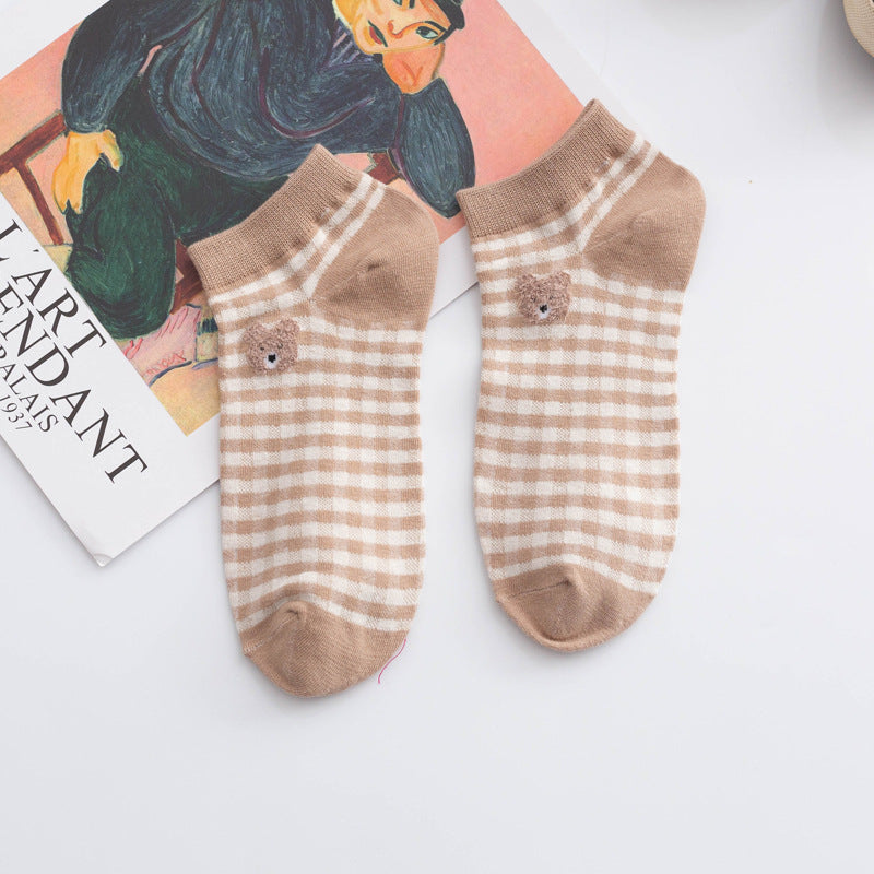 Female Cotton Bear Socks