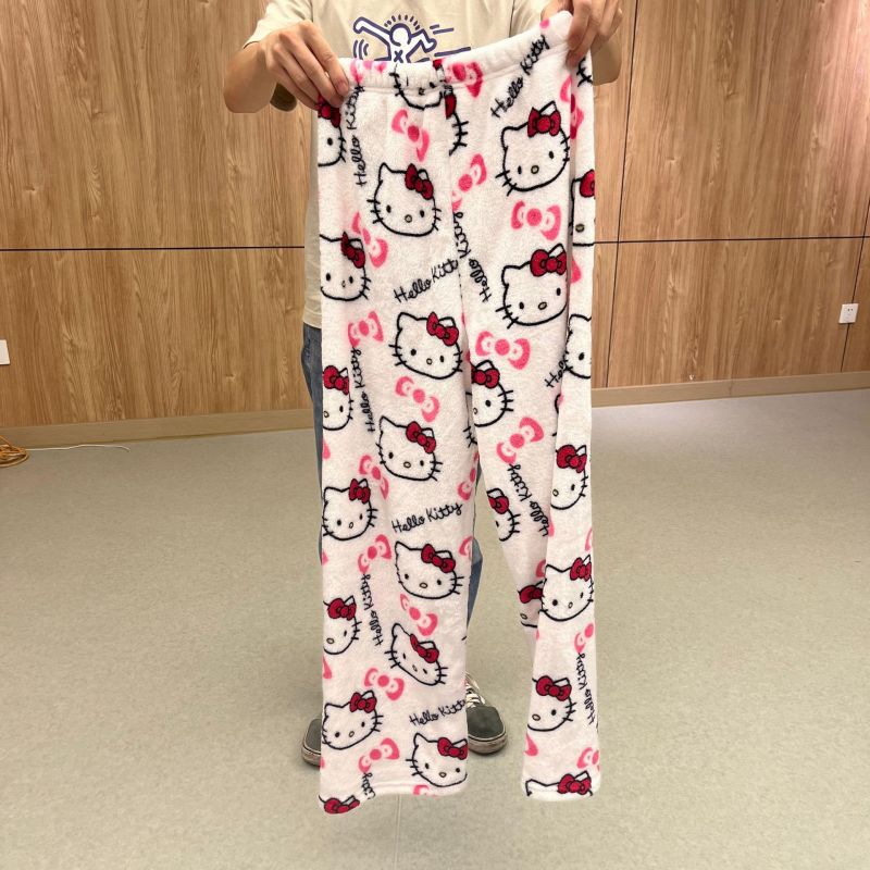 Cartoon KT Cat Flannel Pajamas