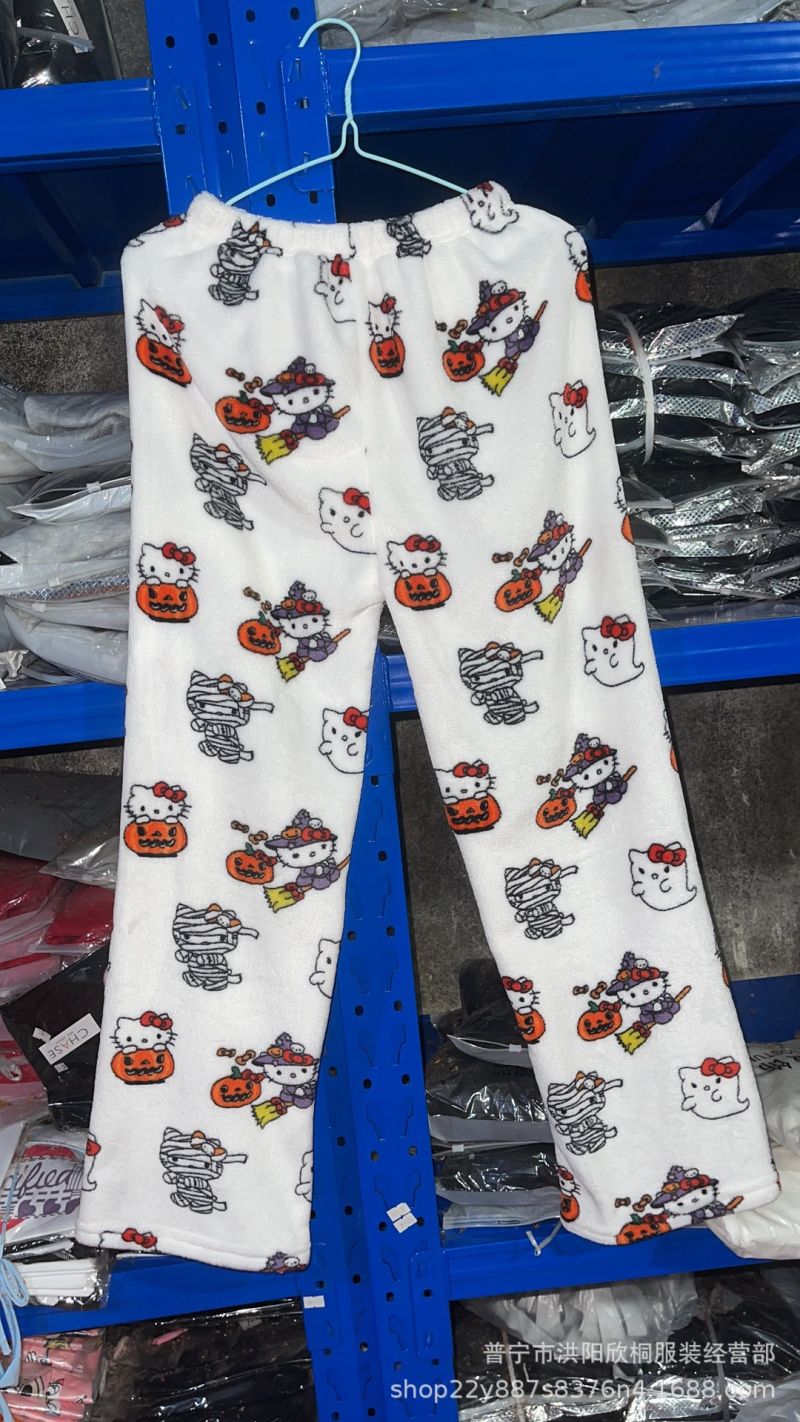 Cartoon KT Cat Flannel Pajamas