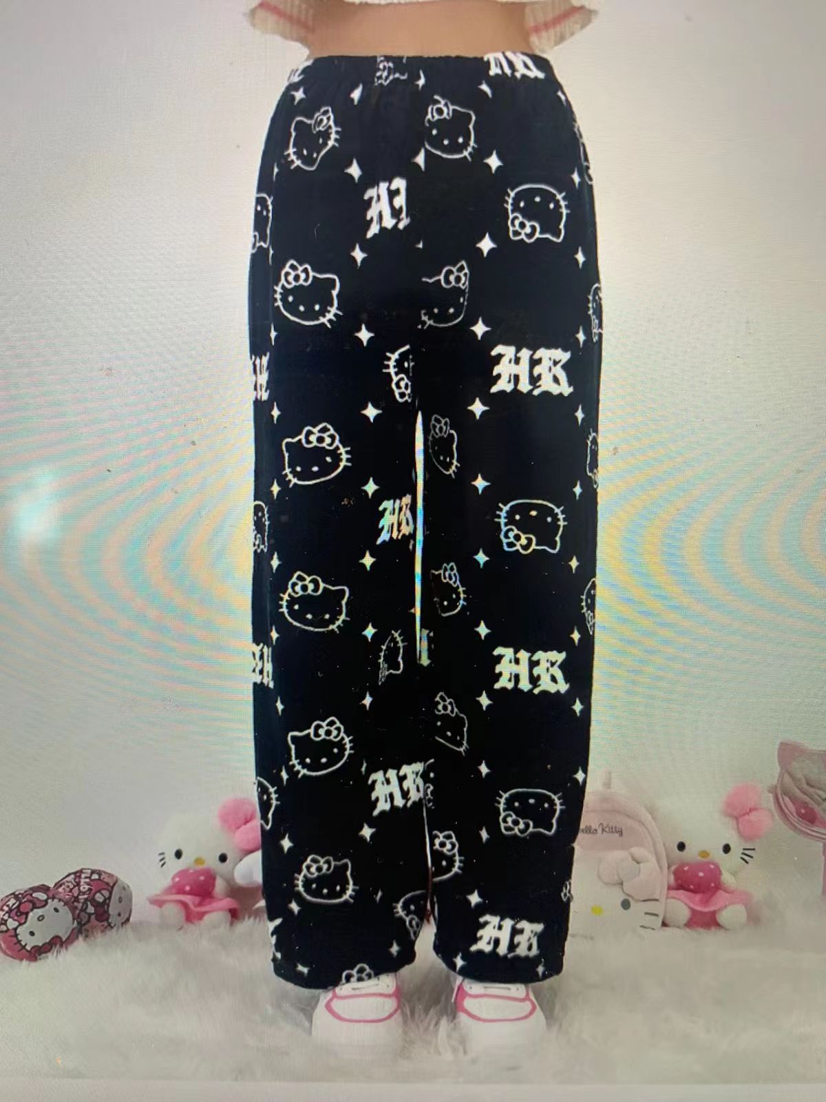 Cartoon KT Cat Flannel Pajamas