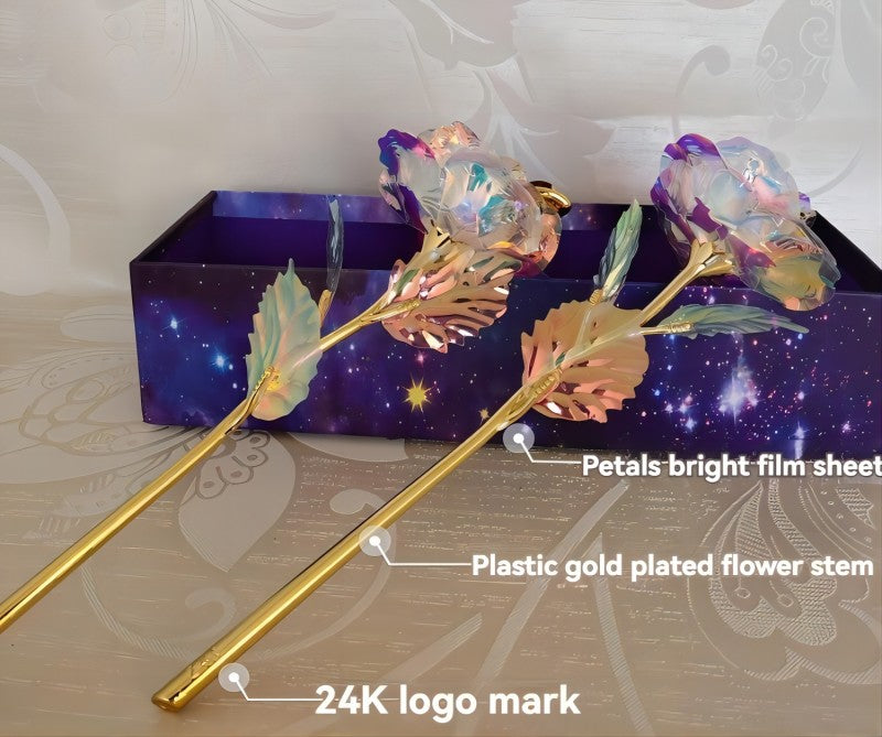 Golden Leaf Rose - Colorful Gold Flower