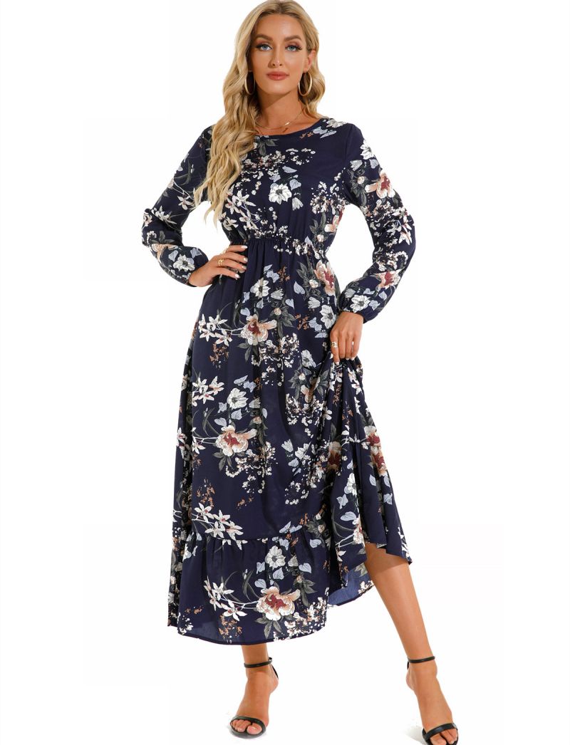 Crewneck Floral Dress