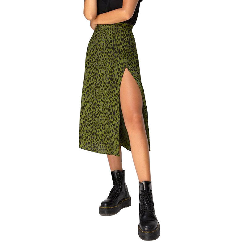 Leopard-Print Split Maxi Dress