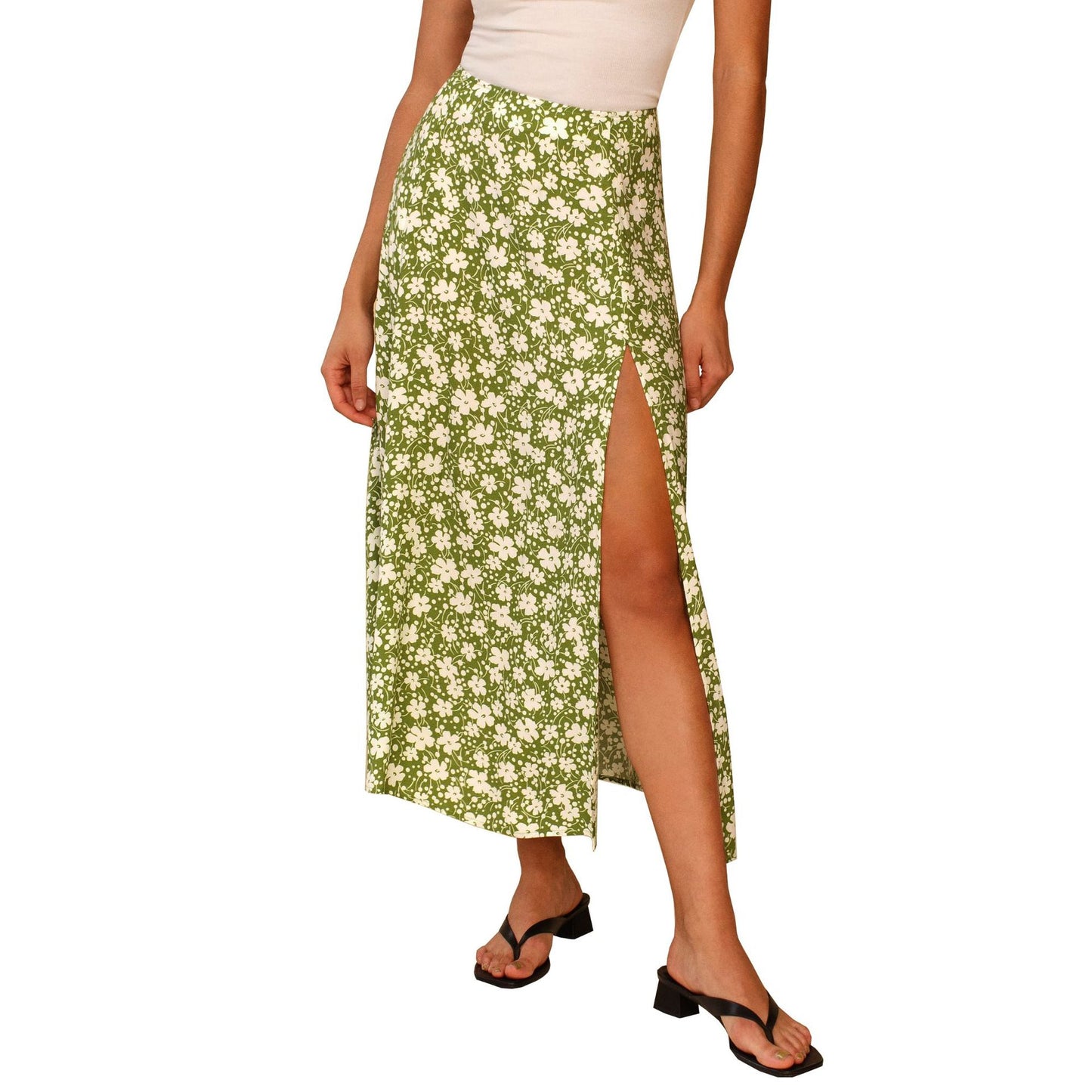 Leopard-Print Split Maxi Dress