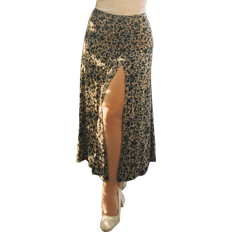 Leopard-Print Split Maxi Dress