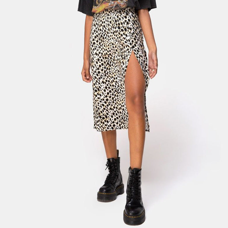 Leopard-Print Split Maxi Dress