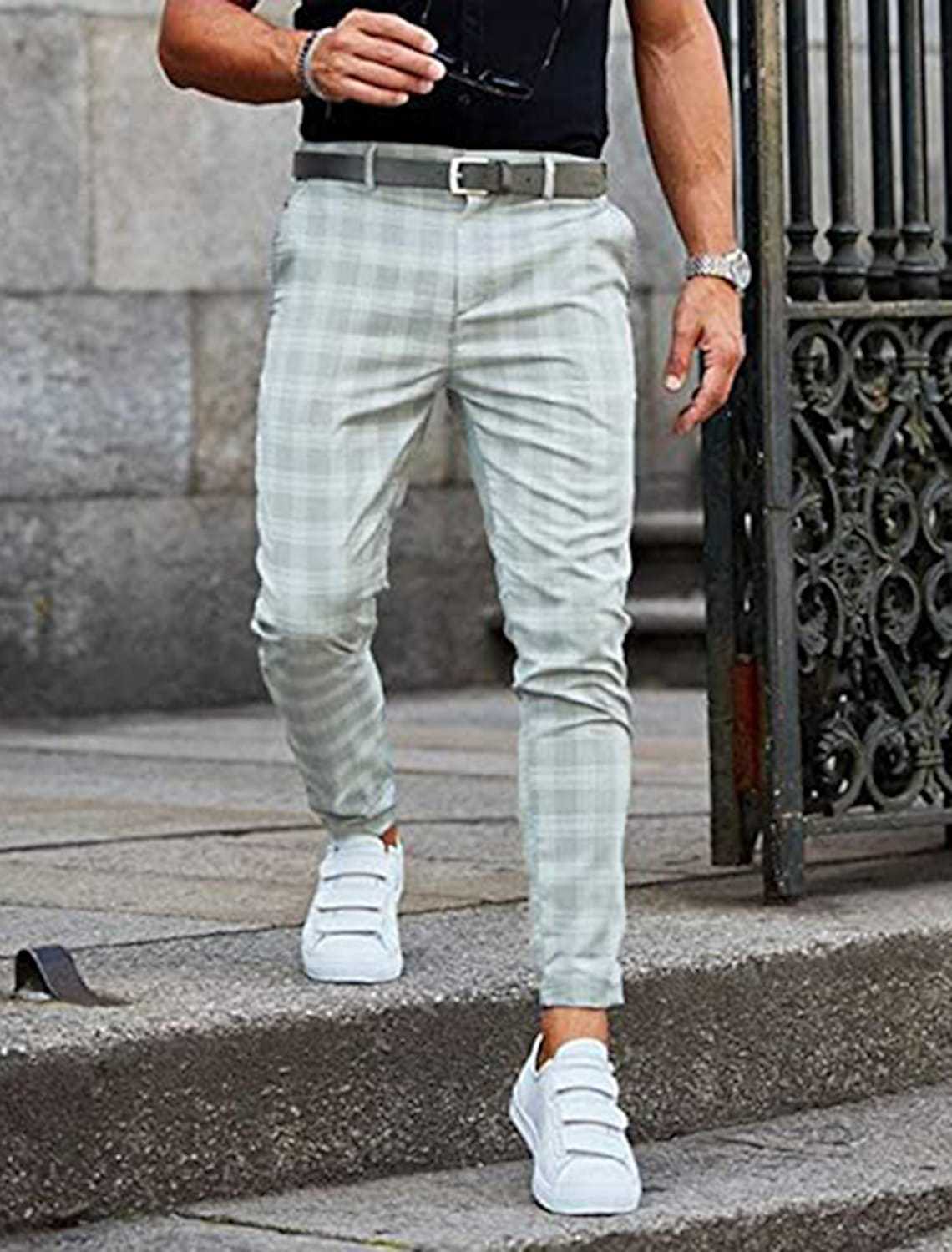 Casual Check Print Casual Trousers