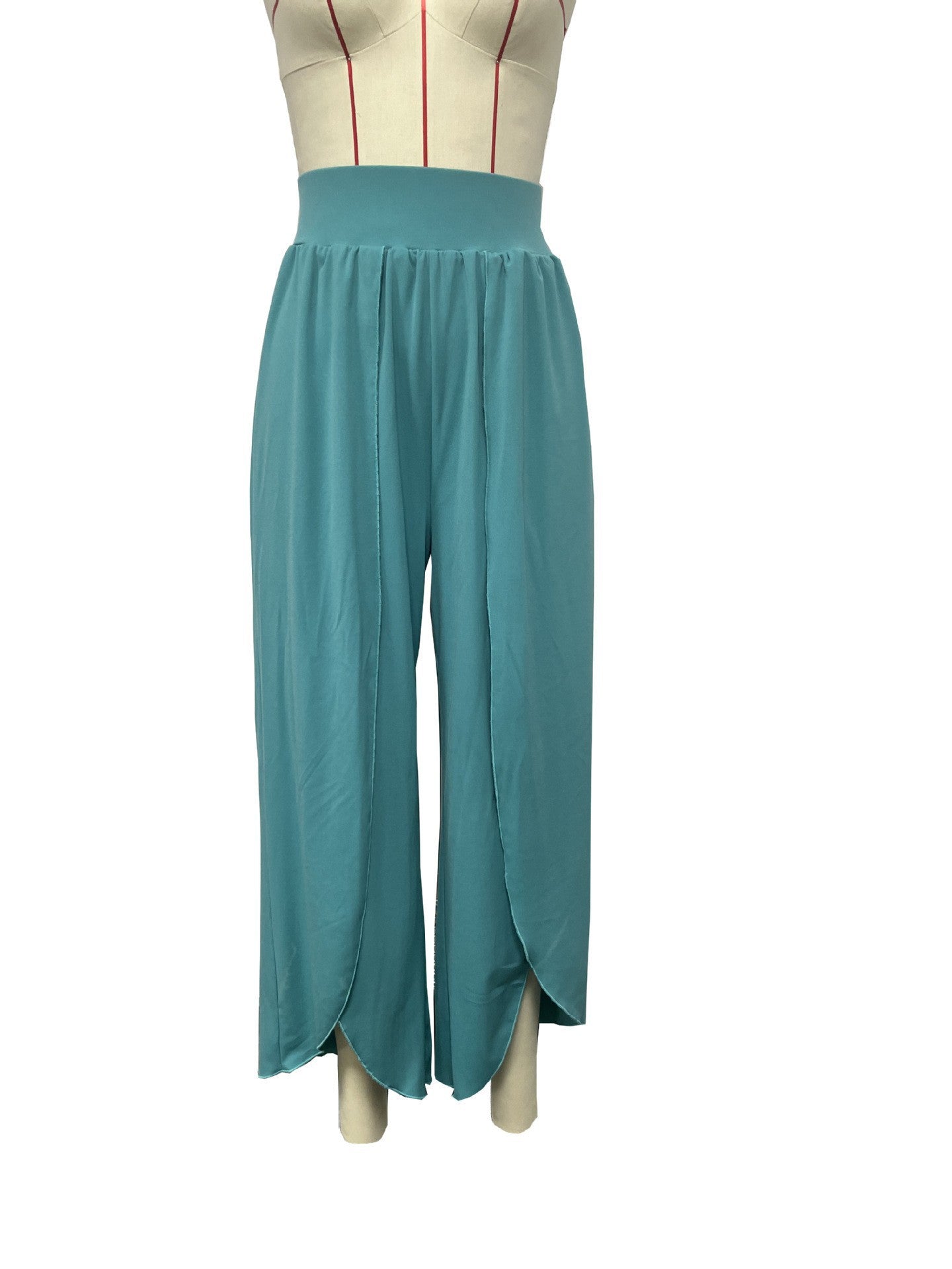Split Casual Solid Color Trousers