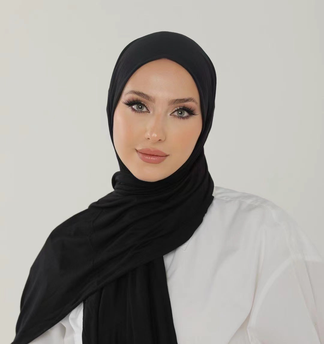 jersey solid color mercerized cotton scarf women