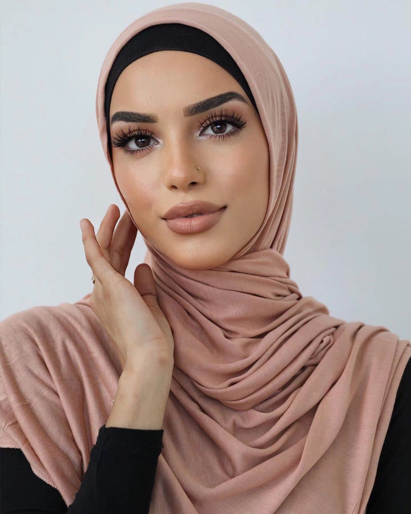 jersey solid color mercerized cotton scarf women
