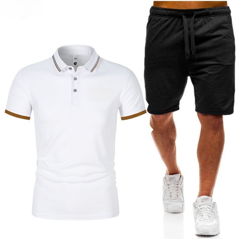 Summer Men's Short Sleeve Shorts Suit