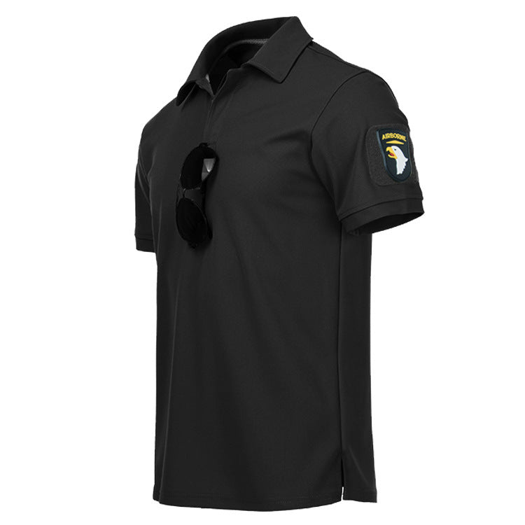 Men's Solid Color Lapel Short Sleeve