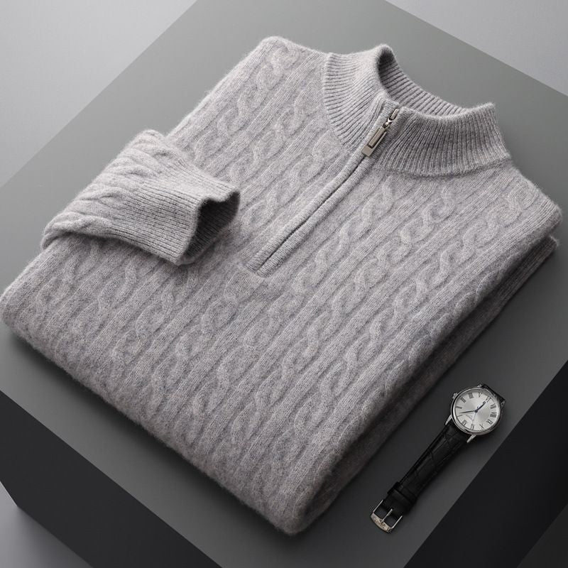 Solid Color Knitted Base Cardigan Men