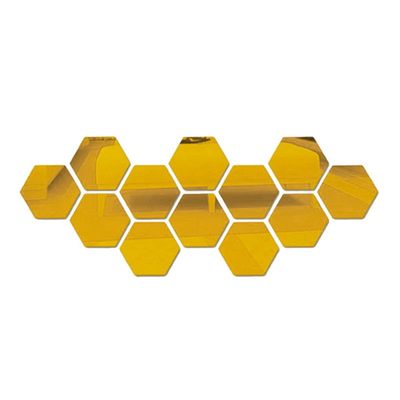 Hexagonal Acrylic Mirror Wall Sticker