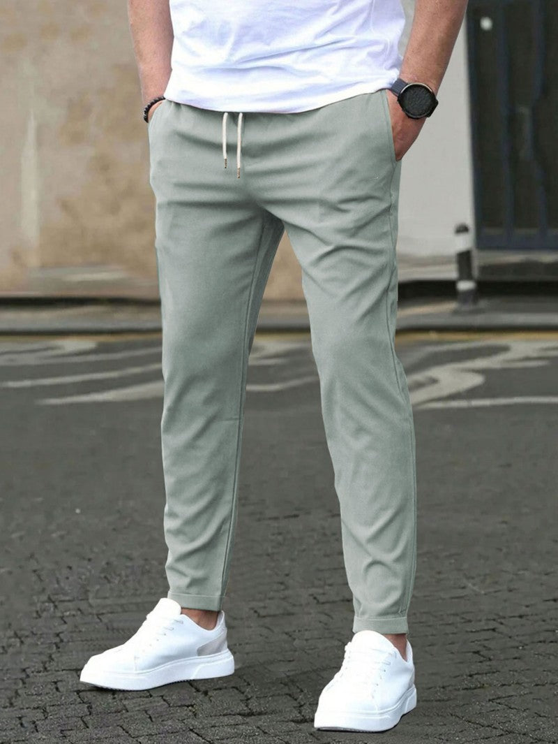 Solid Color Casual Pocket Pants
