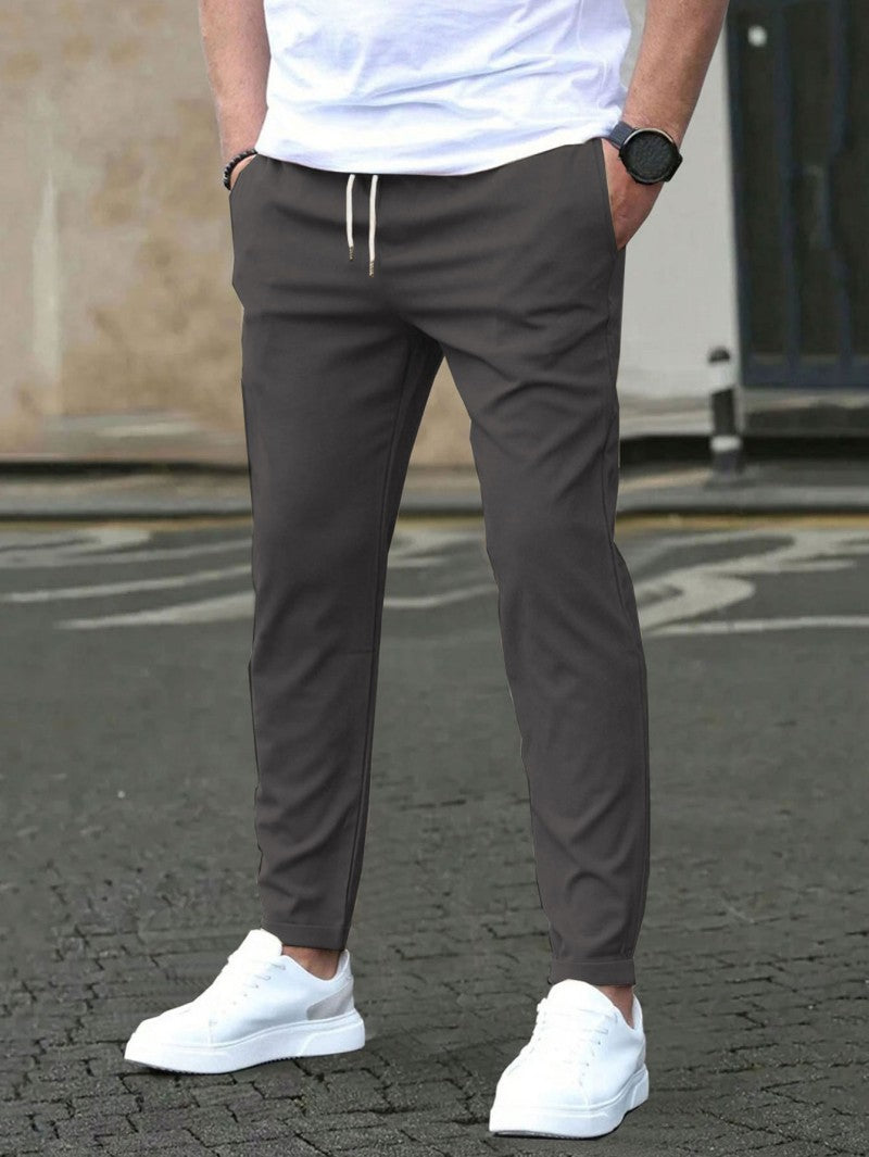 Solid Color Casual Pocket Pants