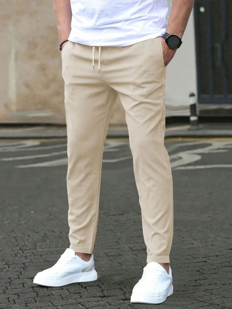 Solid Color Casual Pocket Pants