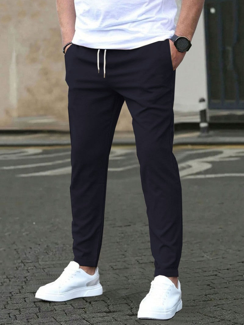 Solid Color Casual Pocket Pants