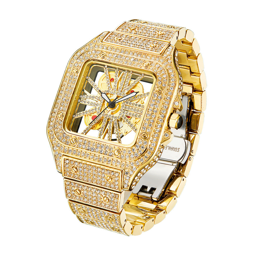 Hollow Full Diamond Quartz Watch