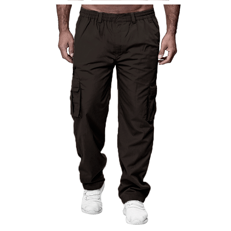 Multi-Pocket Loose Straight-Leg Pants