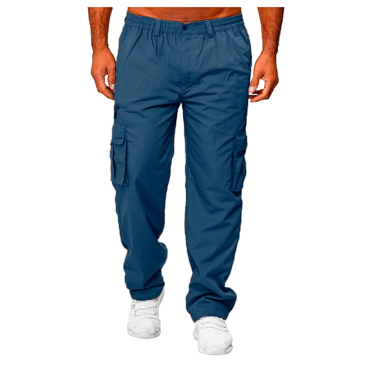 Multi-Pocket Loose Straight-Leg Pants