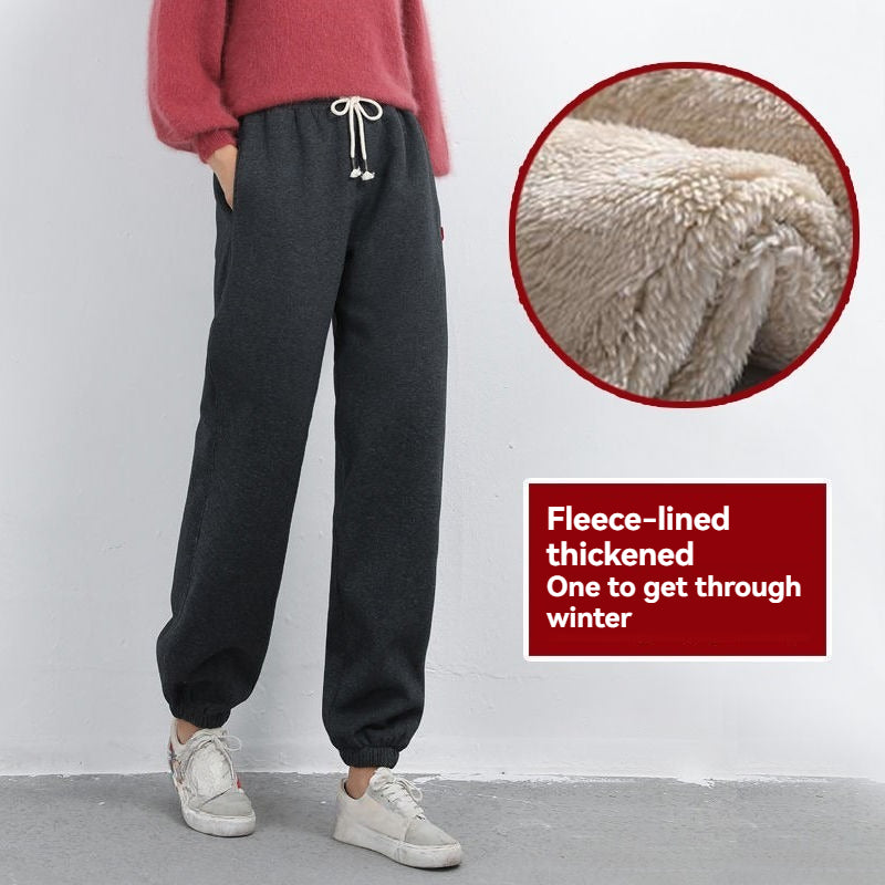 Thickened Lamb Sweatpants