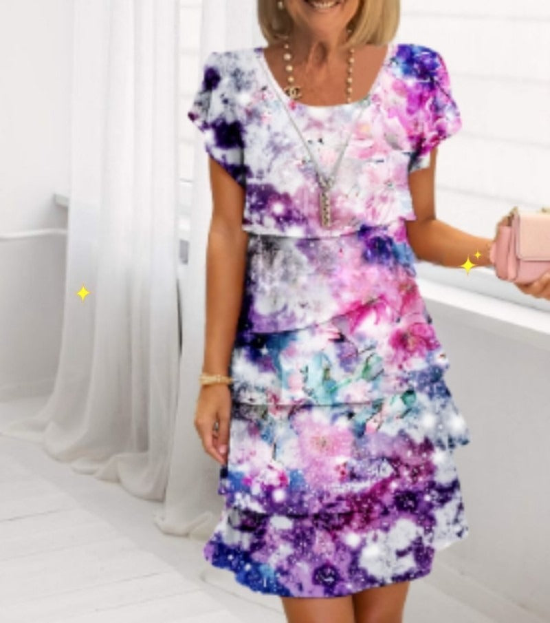 Round Neck Printed Dress