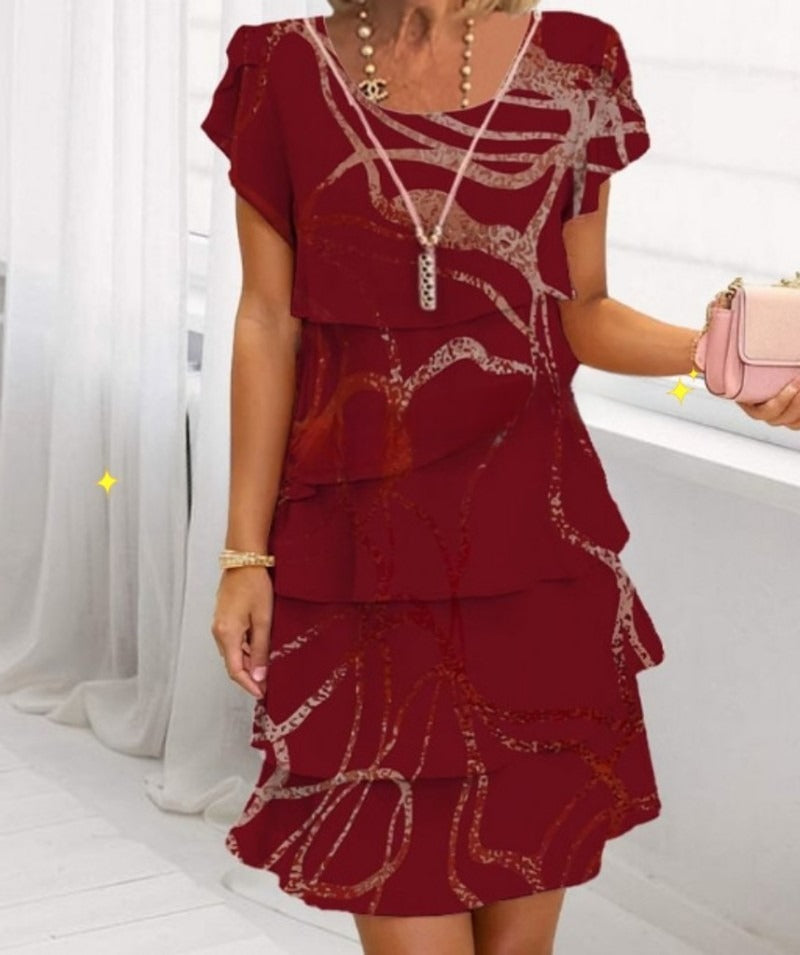 Round Neck Printed Dress