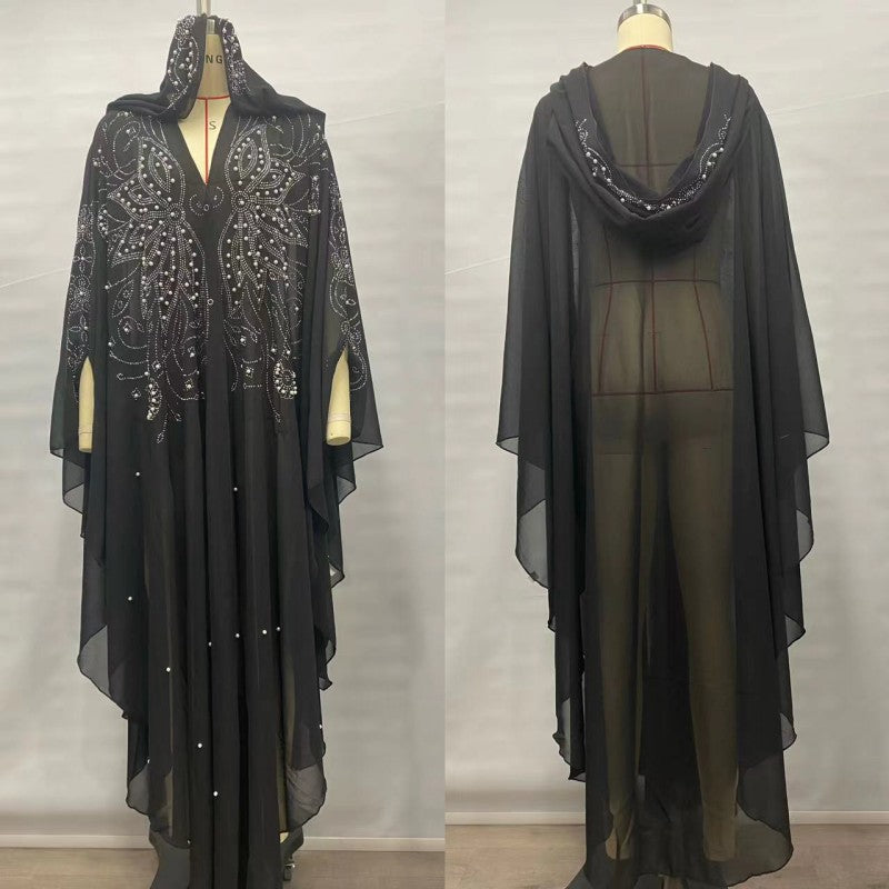 Muslim Shawl Hooded Cape Dress