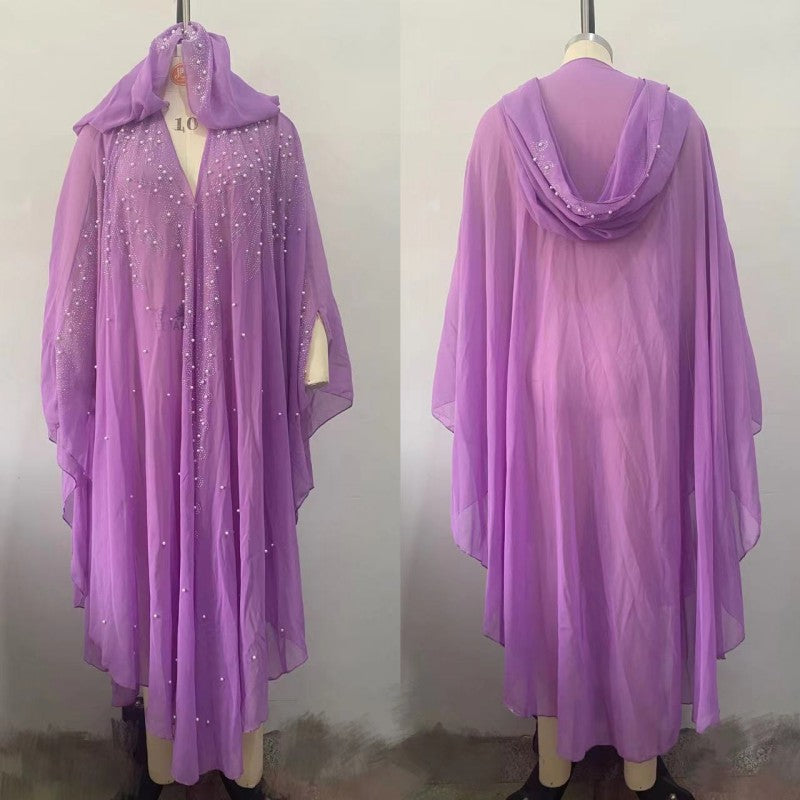 Muslim Shawl Hooded Cape Dress