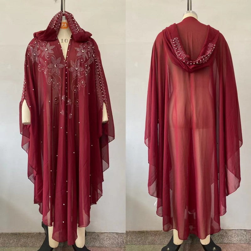 Muslim Shawl Hooded Cape Dress