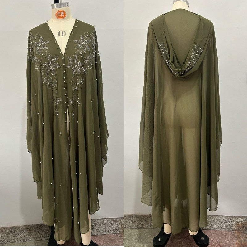 Muslim Shawl Hooded Cape Dress