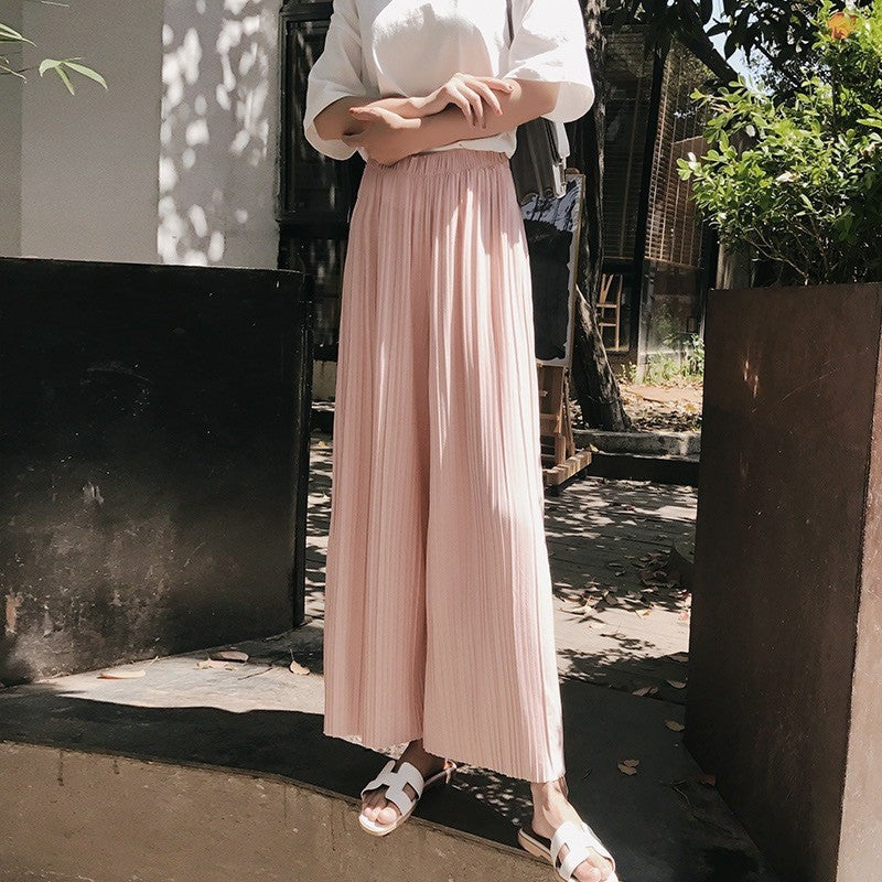 Pleated Wide-Leg Pants