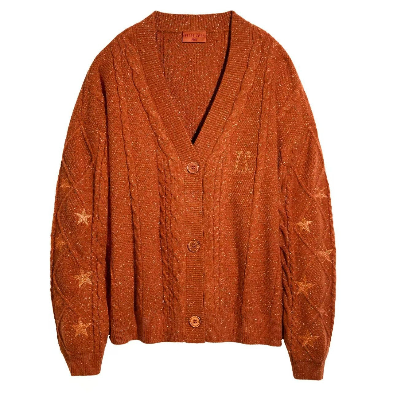 Embroidered Star Cardigan Sweater