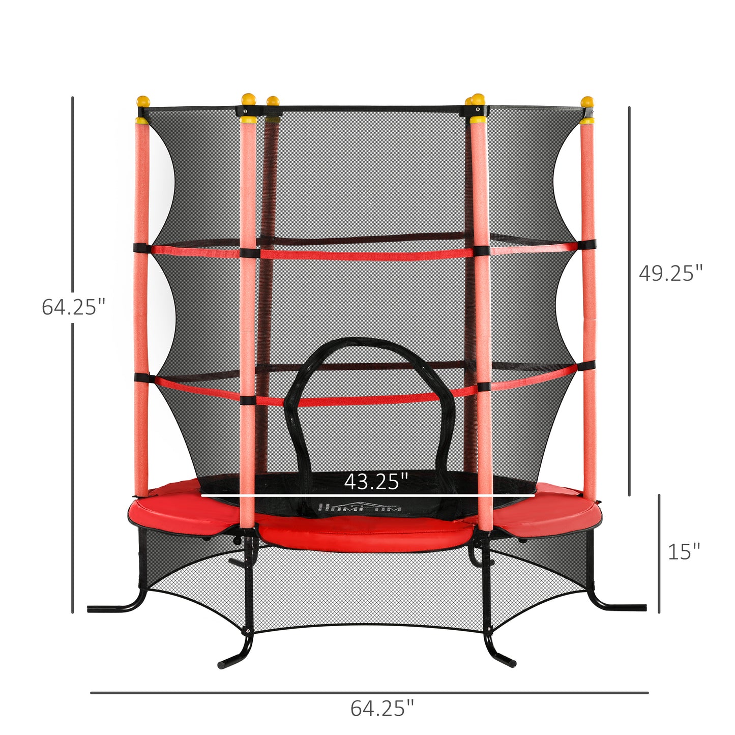 5.3' Kids Trampoline with Safety Enclosure for 3-10 Years