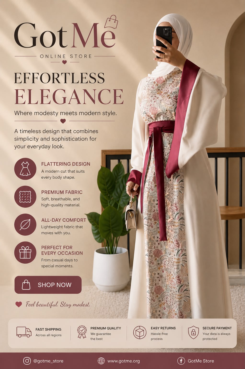 Rosewood Bloom Abaya