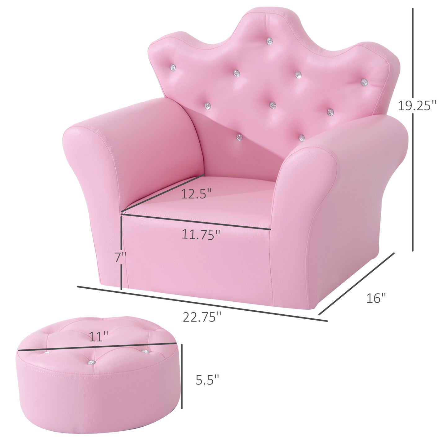 Kids Sofa Set with Footstool