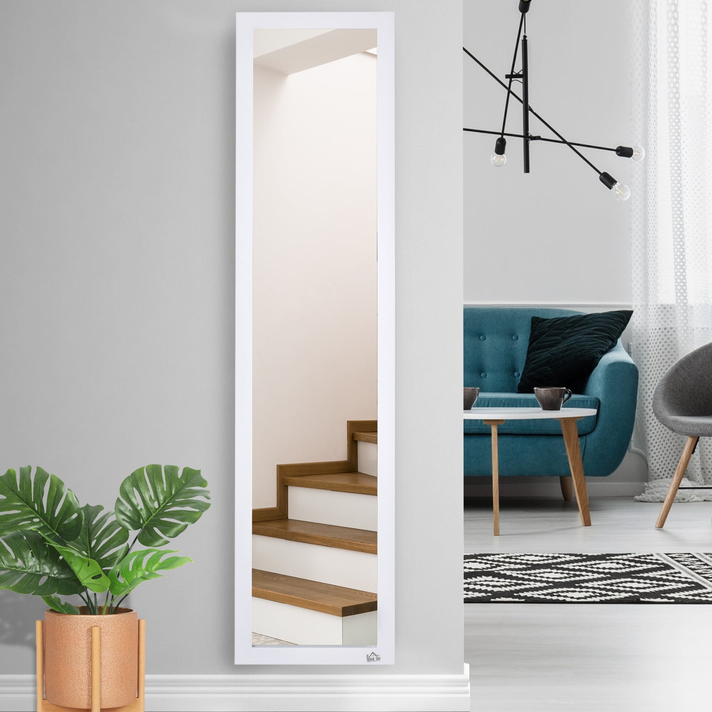 White Full Length Mirror, Freestanding Or Wall Mounted For Bedroom, Living Room, Bathroom