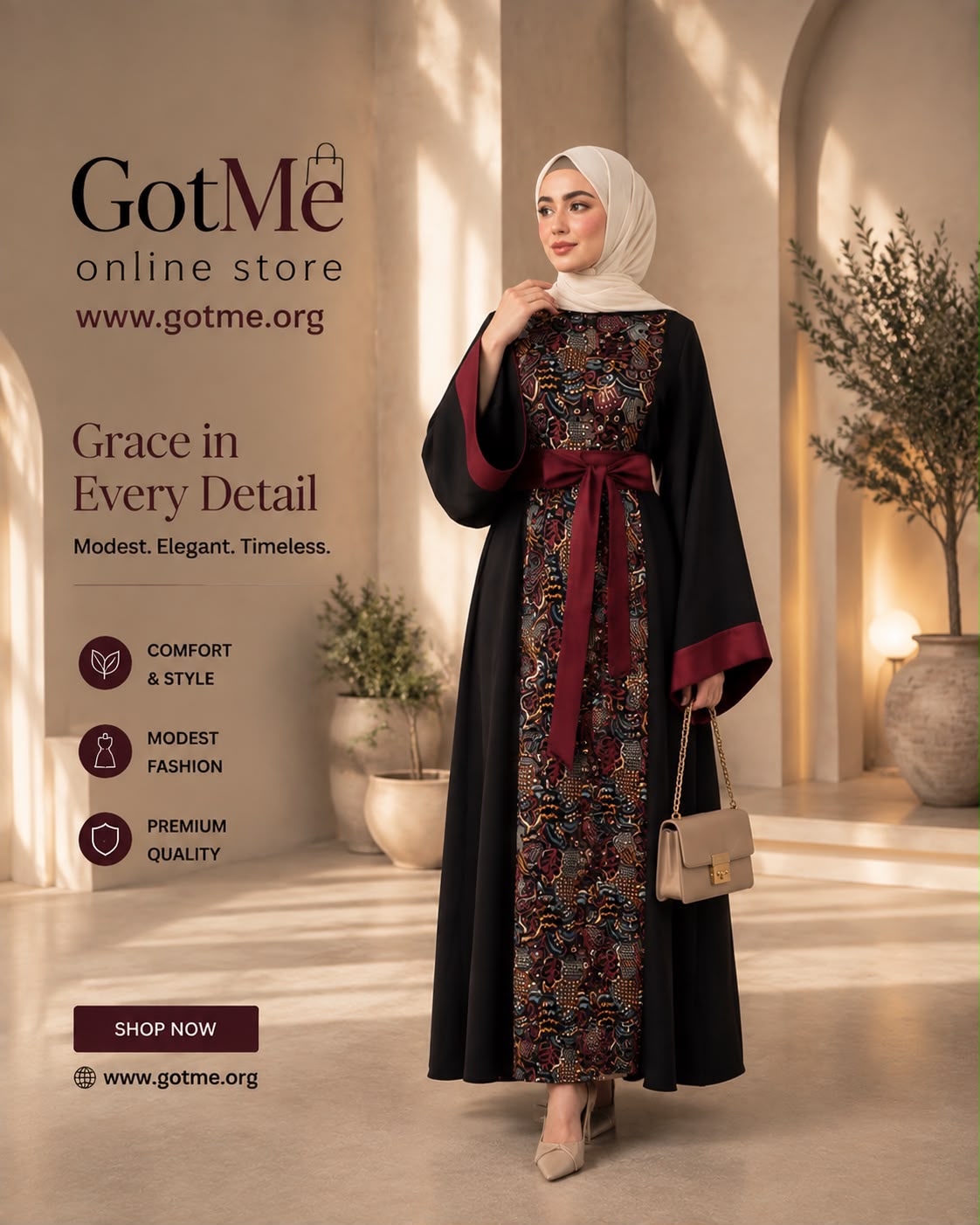 Midnight Bloom Abaya