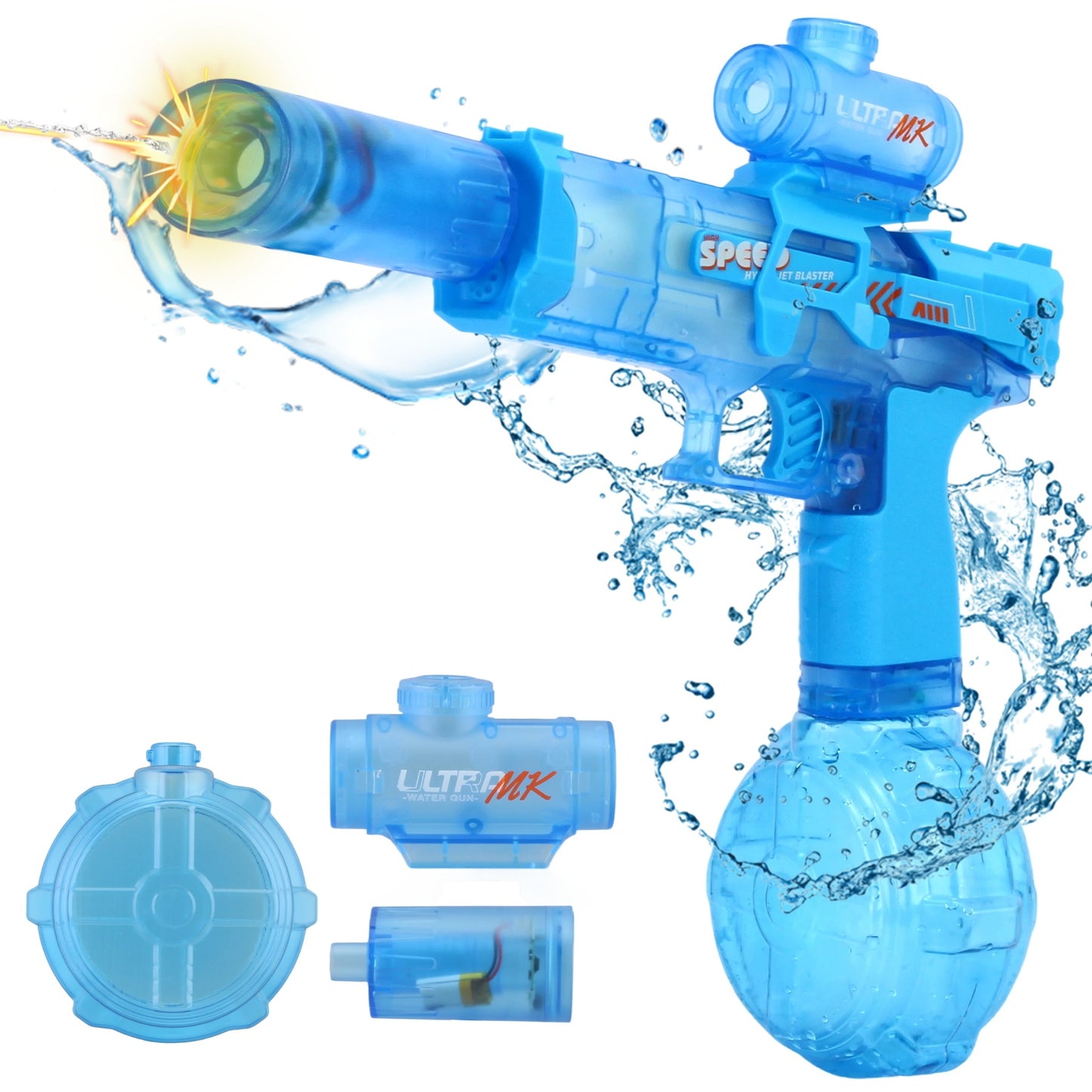 Electric Water Gun With LED Light, Power Water Jet Pistol , Outdoor Games For Kids, Suitable For Summer, Outdoor, Party, Birthday Present, Swimming Pool