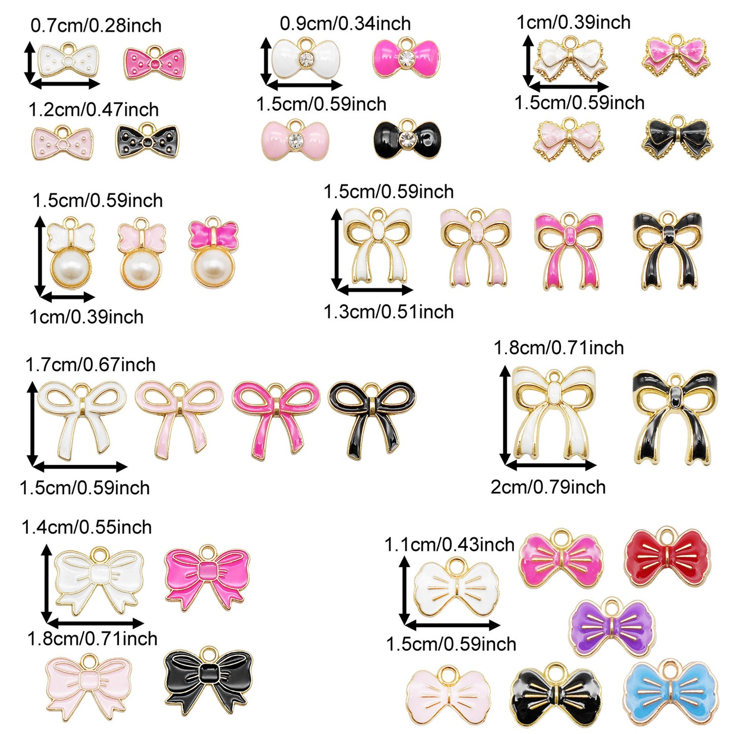 51 Pcs Bowknot Charms