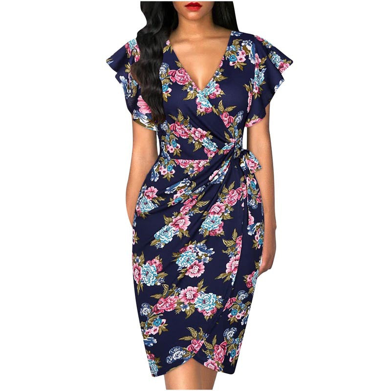 Pleated Solid Color Dress