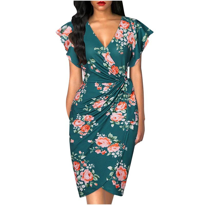 Pleated Solid Color Dress