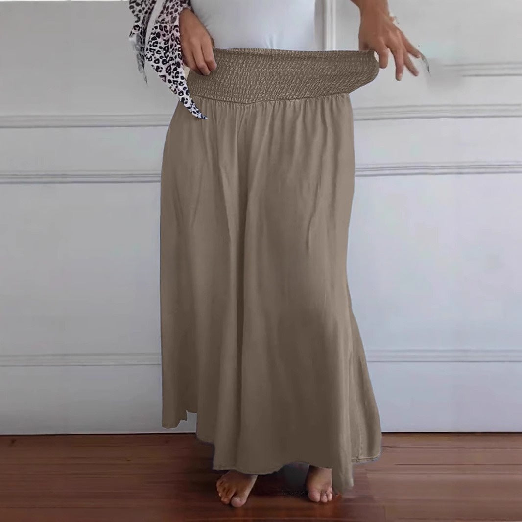 Women's Wide-leg Elastic Waist Pants