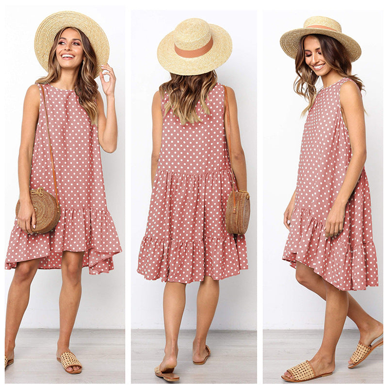 Wave Point Ruffle Dress
