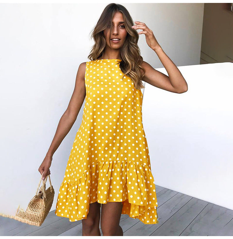 Wave Point Ruffle Dress