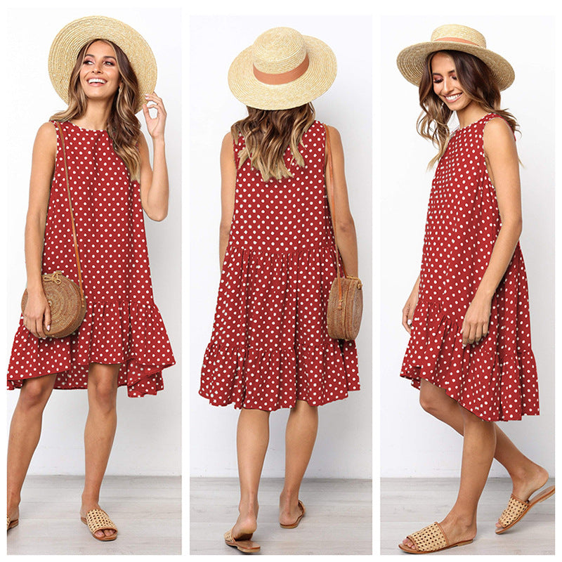 Wave Point Ruffle Dress