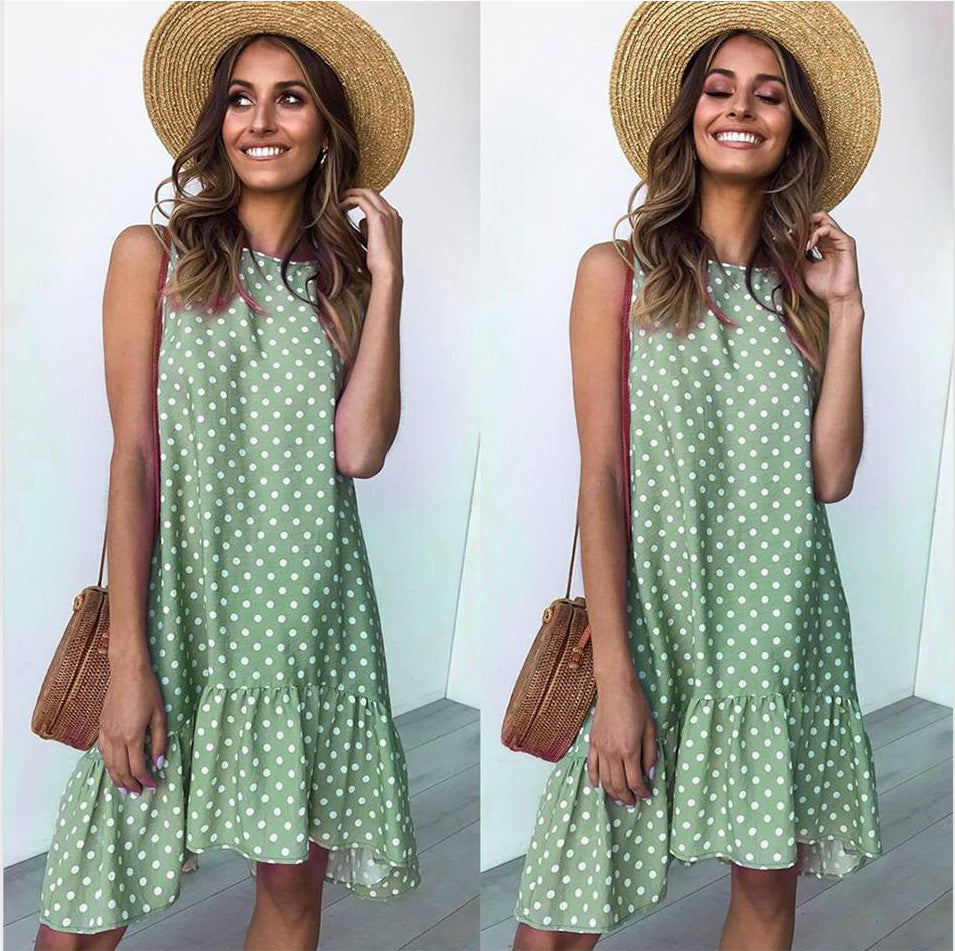 Wave Point Ruffle Dress