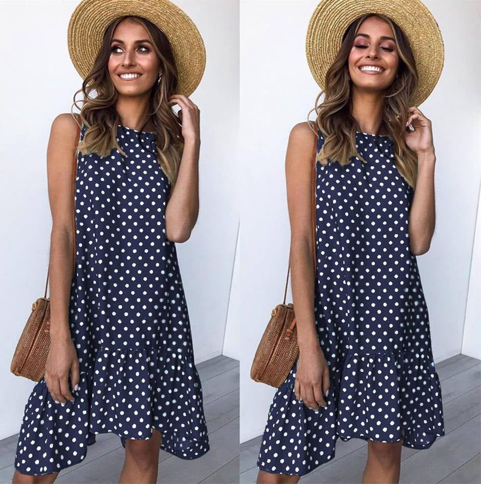 Wave Point Ruffle Dress